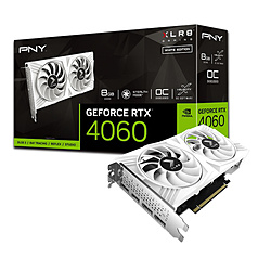 PNY GeForce RTX 4060 8GB XLR8 Gaming OC DUAL FAN White Edition ホワイト VCG40608DFWXPB1-O