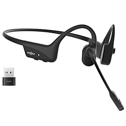 Shokz ブルートゥースイヤホン 耳かけ型 骨伝導 OpenComm2 UC USB-A Black SKZ-EP-000023 [骨伝導型 /Bluetooth対応]