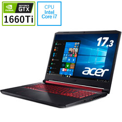 Acer AN517-51-A76UG6T ゲーミングノートパソコン オブシディアンブラック [17.3型 /Windows10 Home /intel Core i7 /メモリ:16GB /SSD:256GB /2019年8月モデル]
