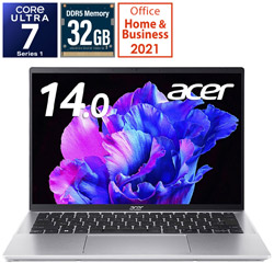 Acer ノートパソコン Swift Go 14 ピュアシルバー SFG14-72-H73Y/F [14.0型 /Windows11 Home /intel Core Ultra 7 /メモリ:32GB /SSD:512GB /Office Home and Business /日本語版キーボード /2024年3月モデル]