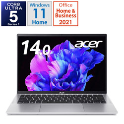 Acer ノートパソコン Swift Go 14 ピュアシルバー SFG14-72-H56Y/F [14.0型 /Windows11 Home /intel Core Ultra 5 /メモリ:16GB /SSD:512GB /Office Home and Business /日本語版キーボード /2024年3月モデル]