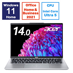 Acer ノートパソコン Swift Go 14 ピュアシルバー SFG14-73-N56Y/F [14.0型 /Windows11 Home /intel Core Ultra 5 /メモリ:16GB /SSD:512GB /Office Home and Business /日本語版キーボード /2024年06月モデル]