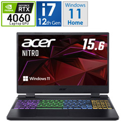 Acer AN515-58-N76Y46/4 ゲーミングノートパソコン Nitro 5 オブシディアンブラック [15.6型 /Windows11 Home /intel Core i7 /メモリ:16GB /SSD:512GB /Officeソフトなし /日本語版キーボード /2023年6月モデル]