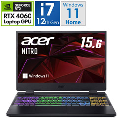 Acer AN515-58-N76Z46/6 ゲーミングノートパソコン Nitro 5(RTX 4060) [15.6型 /Windows11 Home /intel Core i7 /メモリ:16GB /SSD:1TB /Officeソフトなし /日本語版キーボード]
