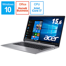 Acer ノートPC(Core i7-8565U/8GB/256GB SSD/ドライブなし/15.6型/Windows 10 Home/Office Home & Business 2019) ピュアシルバー SF515-51T-N78U/F