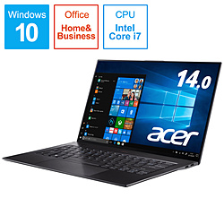 Acer ノートパソコン Swift 7 スターフィールドブラック SF714-52T-N78U/KF [14.0型 /Windows10 Home /intel Core i7 /メモリ:8GB /SSD:256GB /Office HomeandBusiness /日本語版キーボード /2019年9月モデル]
