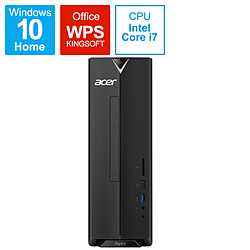 Acer XC-886-F78V デスクトップパソコン Aspire X ブラック [モニター無し /Windows10 Home /intel Core i7 /メモリ:8GB /SSD:512GB /WPS Office /2019年12月モデル]