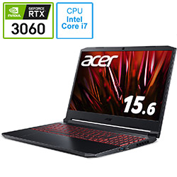Acer AN515-57-A76Y6 ゲーミングノートパソコン Nitro 5 シェールブラック [15.6型 /Windows10 Home /intel Core i7 /メモリ:16GB /SSD:512GB /Officeソフトなし /日本語版キーボード /2021年9月モデル]