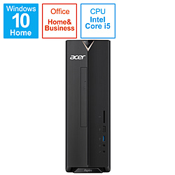 Acer XC-895-A58Y/F デスクトップパソコン Aspire X ブラック [モニター無し /Windows10 Home /intel Core i5 /メモリ:8GB /SSD:512GB /Office HomeandBusiness /2020年9月モデル]