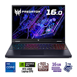 Acer PHN16-72-N76Z46 ゲーミングノートパソコン Predator Helios Neo 16(RTX 4060) アビサルブラック