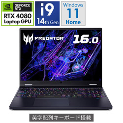Acer PH16-72-N93Z48 ゲーミングノートパソコン Predator Helios 16(RTX 4080) アビサルブラック [16.0型 /Windows11 Home /intel Core i9 /メモリ:32GB /SSD:1TB /英語版キーボード]