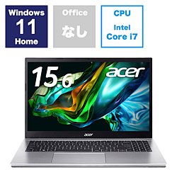 Acer ノートパソコン Aspire 3 ピュアシルバー A315-59-H76Y [15.6型 /Windows11 Home /intel Core i7 /メモリ:16GB /SSD:512GB /無し /日本語版キーボード /2024年3月モデル]