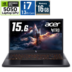 Acer ANV15-52-N76Y55/E ゲーミングノートパソコン Nitro(RTX 5050) オブシディアンブラック [15.6型 /Windows11 Home /intel Core i7 /メモリ:16GB /SSD:512GB /Officeソフトなし /英語版キーボード]