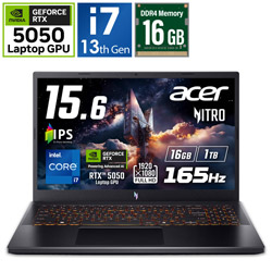 Acer ANV15-52-N76Z55/E Acer Nitro V 15 Nitro オブシディアンブラック [15.6型 /Windows11 Home /intel Core i7 /メモリ:16GB /SSD:1TB /無し /英語版キーボード]