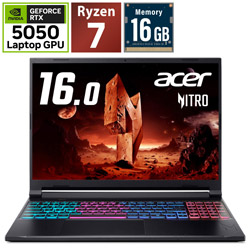 Acer ANV16S-41-A76Y55 ゲーミングノートパソコン Nitro V 16S(RTX 5050) オブシディアンブラック [16.0型 /Windows11 Home /AMD Ryzen 7 /メモリ:16GB /SSD:512GB /Officeソフトなし /日本語版キーボード]