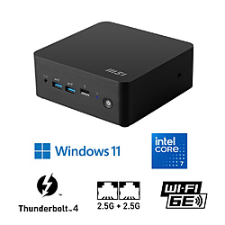 MSI デスクトップパソコン Cubi NUC 1M-042JP ブラック [モニター無し /Windows11 Pro /intel Core 7 /メモリ:16GB /SSD:512GB /無し /2024年9月モデル]
