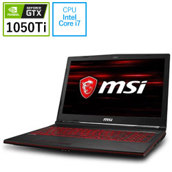 MSI GL63-8RD-1080JP ゲーミングノートパソコン GLシリーズ ブラック [15.6型 /Windows10 Home /intel Core i7 /メモリ:16GB /HDD:1TB /SSD:128GB /Officeソフトなし /2018年5月モデル]