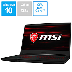 MSI GF63-10SCXR-026JP ゲーミングノートパソコン GF63 THIN ブラック [15.6型 /Windows10 Home /intel Core i7 /メモリ:16GB /HDD:1TB /SSD:256GB /Officeソフトなし /日本語版キーボード /2020年05月モデル]