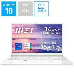MSI ノートパソコン Prestige 14 Evo ピュアホワイト Prestige-14Evo-A11M-785JP [14.0型 /Windows10 Home /intel Core i7 /メモリ:16GB /SSD:512GB /無し /日本語版キーボード /2020年11月モデル]