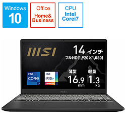 MSI ノートパソコン Summit B14 A11 インクブラック Summit-B14-A11M-765JP [14.0型 /Windows10 Home /intel Core i7 /メモリ:16GB /SSD:512GB /Office HomeandBusiness /2020年11月モデル]