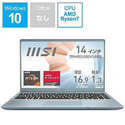 MSI ノートパソコン Modern 14 B4M ブルーストーン MODERN-14-B4MW-228JP [14.0型 /Windows10 Pro /AMD Ryzen 7 /メモリ:16GB /SSD:512GB /無し /2020年11月モデル]