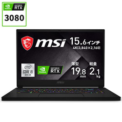 MSI GS66-10UH-001JP ゲーミングノートパソコン GS66 Stealth 10U(4K) ブラック [15.6型 /Windows10 Pro /intel Core i9 /メモリ:32GB /SSD:1TB /Officeソフトなし /2021年1月モデル]