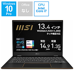 MSI ノートパソコン Summit E13 Flip Evo インクブラック SUMMIT-E13-A11MT-015JP [13.4型 /Windows10 Pro /intel Core i7 /メモリ:32GB /SSD:512GB /無し /日本語版キーボード /2021年4月モデル]