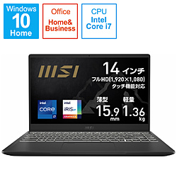 MSI ノートパソコン Summit B14 A11 インクブラック Summit-B14-A11MOT-200JP [14.0型 /Windows10 Home /intel Core i7 /メモリ:16GB /SSD:512GB /Office HomeandBusiness /日本語版キーボード /2021年4月モデル]