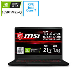 MSI GF63-10SC-042JP ゲーミングノートパソコン GF63 Thin ブラック [15.6型 /Windows10 Home /intel Core i7 /メモリ:16GB /SSD:512GB /Officeソフトなし /日本語版キーボード /2021年3月モデル]