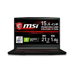 MSI GF63-10SC-043JP ゲーミングノートパソコン GF63 Thin ブラック [15.6型 /Windows10 Home /intel Core i7 /メモリ:8GB /SSD:256GB /Officeソフトなし /日本語版キーボード /2021年3月モデル]