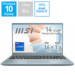 MSI ノートパソコン Modern 14 B11S ブルーストーン MODERN-14-B11M-461JP [14.0型 /Windows10 Home /intel Core i7 /メモリ:16GB /SSD:512GB /無し /日本語版キーボード /2021年4月モデル]