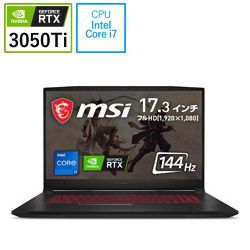 MSI KATANA-GF76-11UD-471JP ゲーミングノートパソコン Katana GF76 11U ブラック [17.3型 /Windows10 Home /intel Core i7 /メモリ:16GB /SSD:512GB /Officeソフトなし /日本語版キーボード /2021年5月モデル]
