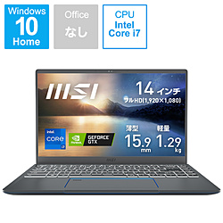 MSI ノートパソコン Prestige 14 A11 カーボングレイ Prestige-14-A11SC-011JP [14.0型 /Windows10 Home /intel Core i7 /メモリ:16GB /SSD:512GB /無し /日本語版キーボード /2021年7月モデル]