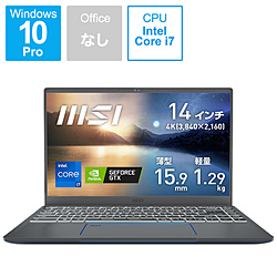 MSI ノートパソコン Prestige 14 A11 カーボングレイ Prestige-14-A11SC-3106JP [14.0型 /Windows10 Pro /intel Core i7 /メモリ:32GB /SSD:512GB /無し /日本語版キーボード /2021年9月モデル]