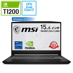 MSI WF66-11UI-1046JP ゲーミングノートパソコン WF66 ブラック [15.6型 /Windows10 Pro /intel Core i7 /メモリ:16GB /SSD:512GB /2021年11月モデル]