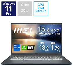 MSI ノートパソコン Prestige 15 A11 カーボングレイ Prestige-15-A11UC-077JP [15.6型 /Windows11 Pro /intel Core i7 /メモリ:32GB /SSD:512GB /無し /日本語版キーボード /2022年2月モデル]