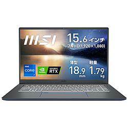 MSI Prestige-15-A11UC-088JP ノートパソコン Prestige 15 A11 カーボングレイ [15.6型 /Windows11 Home /intel Core i7 /メモリ:16GB /SSD:512GB /Office Home and Business /日本語版キーボード /2022年2月モデル]
