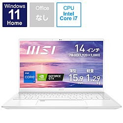 MSI ノートパソコン Prestige 14 A11 ピュアホワイト Prestige-14-A11SC-093JP [14.0型 /Windows11 Home /intel Core i7 /メモリ:16GB /SSD:512GB /無し /日本語版キーボード /2022年2月モデル]
