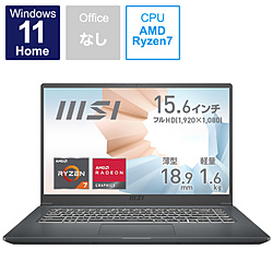 MSI ノートパソコン Modern 15 A5 カーボングレイ Modern-15-A5M-259JP [15.6型 /Windows11 Home /AMD Ryzen 7 /メモリ:16GB /SSD:512GB /無し /日本語版キーボード /2022年2月モデル]