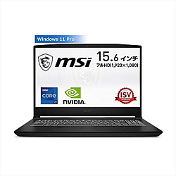 MSI WF66-11UI-1212JP ゲーミングノートパソコン WF66 ブラック [15.6型 /Windows11 Pro /intel Core i7 /メモリ:16GB /SSD:512GB /Officeソフトなし /日本語版キーボード /2022年1月モデル]