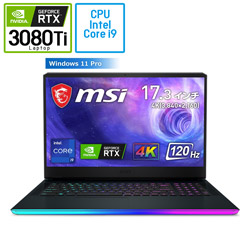 MSI GE76-12UHS-221JP ゲーミングノートパソコン Raider GE76 12U チタニウムブルー [17.3型 /Windows11 Pro /intel Core i9 /メモリ:64GB /SSD:2TB /Officeソフトなし /日本語版キーボード /2022年3月モデル]