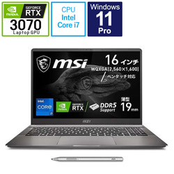 MSI Creator-Z16P-B12UGST-013JP ゲーミングノートパソコン Creator Z16P B12U ルナグレー [16.0型 /Windows11 Pro /intel Core i7 /メモリ:32GB /SSD:1TB /Officeソフトなし /日本語版キーボード /2022年3月モデル]