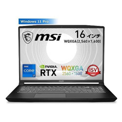 MSI CreatorPro-M16-A12UKS-642JP ゲーミングノートパソコン CreatorPro M16 A12U ブラック
