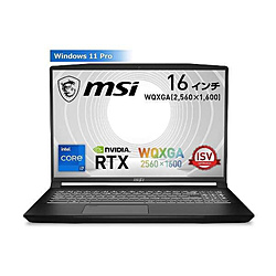 MSI CreatorPro-M16-422JP ゲーミングノートパソコン [16.0型 /Windows11 Pro /intel Core i7 /メモリ:32GB /SSD:1TB /Officeソフトなし /日本語版キーボード /2022年4月モデル]