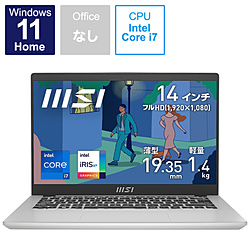 MSI ノートパソコン Modern 14 C12M アーバンシルバー MODERN-14-C12M-605JP [14.0型 /Windows11 Home /intel Core i7 /メモリ:16GB /SSD:512GB /無し /日本語版キーボード /2022年6月モデル]