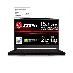 MSI GF63-10SC-3710JP ゲーミングノートパソコン GF63 Thin [15.6型 /Windows11 Home /intel Core i7 /メモリ:16GB /SSD:512GB /Office Home and Business /日本語版キーボード /2022年10月モデル]