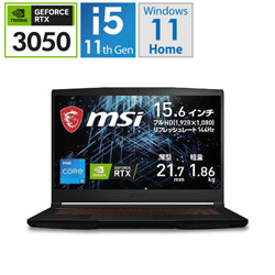 MSI GF63-11UC-4027JP ゲーミングノートパソコン GF63 Thin 11U [15.6型 /Windows11 Home /intel Core i5 /メモリ:16GB /SSD:512GB /Officeソフトなし /日本語版キーボード /2022年12月モデル]
