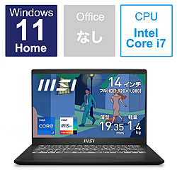 MSI ノートパソコン Modern 14 C11M クラシックブラック Modern-14-C11M-8027JP [14.0型 /Windows11 Home /intel Core i7 /メモリ:16GB /SSD:512GB /無し /日本語版キーボード /2023年1月モデル]