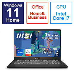 MSI ノートパソコン Modern 14 C11M クラシックブラック Modern-14-C11M-9027JP [14.0型 /Windows11 Home /intel Core i7 /メモリ:8GB /SSD:512GB /Office HomeandBusiness /日本語版キーボード /2023年1月モデル]