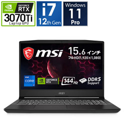 MSI GL66-12UGSZOK-1917JP ゲーミングノートパソコン チタニウムグレー [15.6型 /Windows11 Pro /intel Core i7 /メモリ:16GB /SSD:1TB /無し /日本語版キーボード /2023年3月]